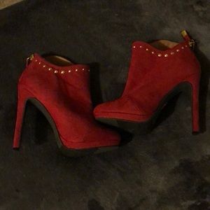 Sassy Red Ankle Boots